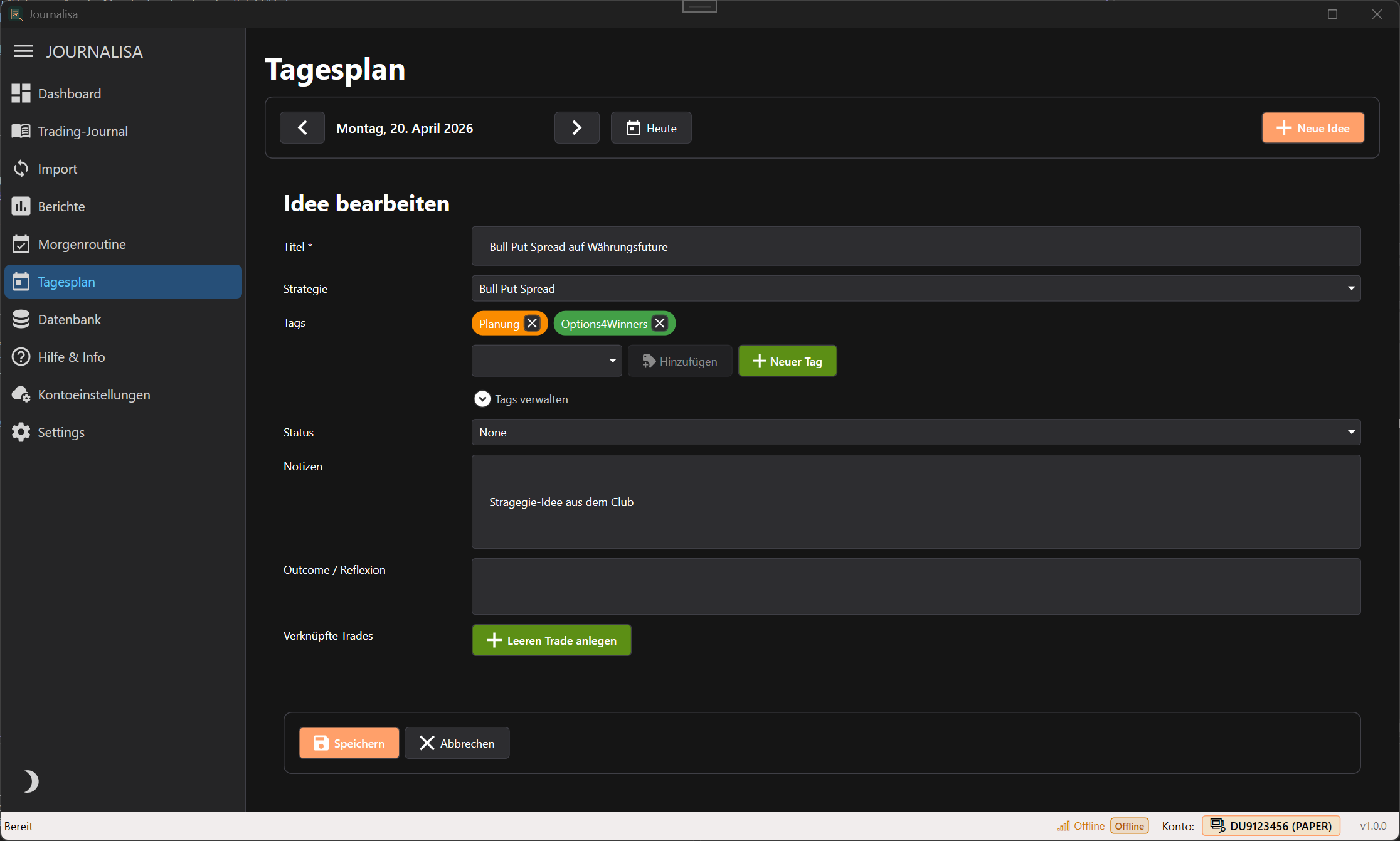 Tagesplan